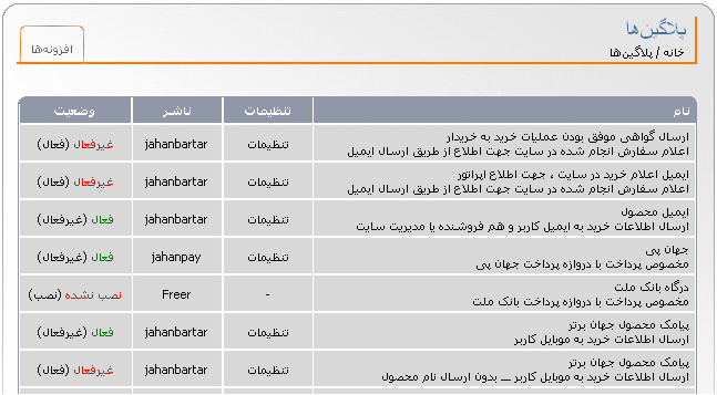 مشاهده تصوير فعال سازي این پلاگین